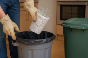 how to dispose of broken glass